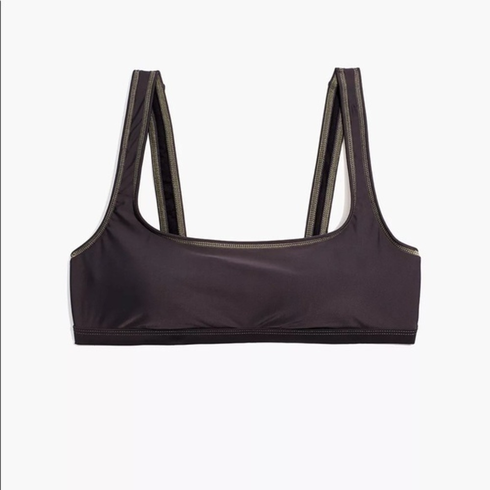 Madewell contrast stitched edition bikini top, size M, NWT
